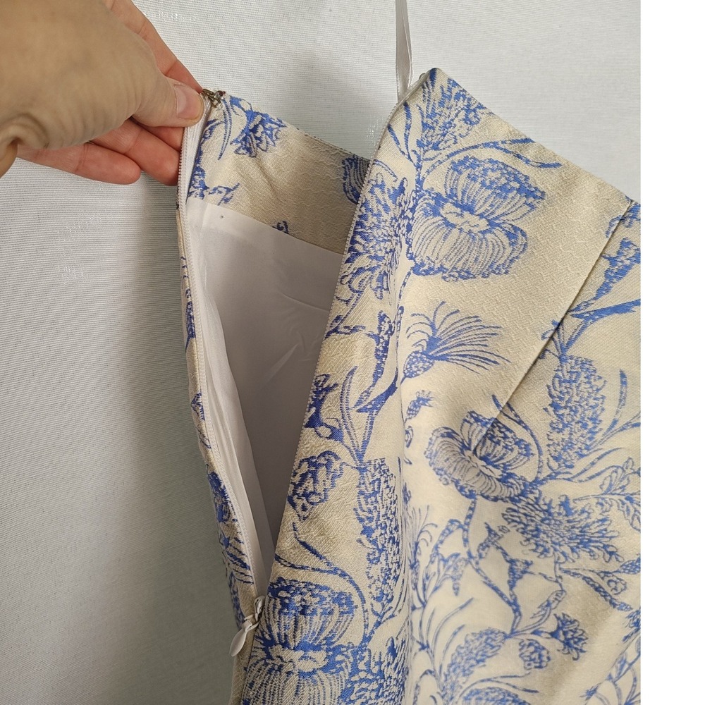 Commense Set Jacquard Square Neck Sleeveless Vest Top Mini Skirt Blue White L - Picture 10 of 16